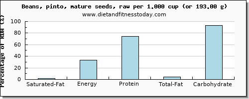 saturated fat and nutritional content in pinto beans